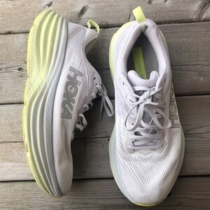 Women's 9.5 Hoka One One Bondi 8 Running Shoes Runners Comfort Grey Casual